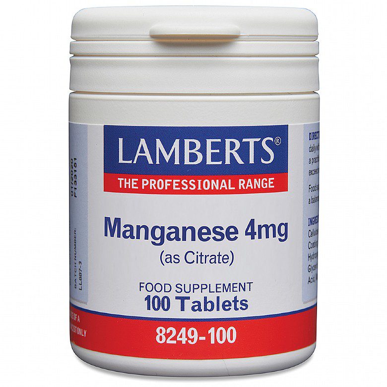 Manganese 4mg 100Tablets Lamberts