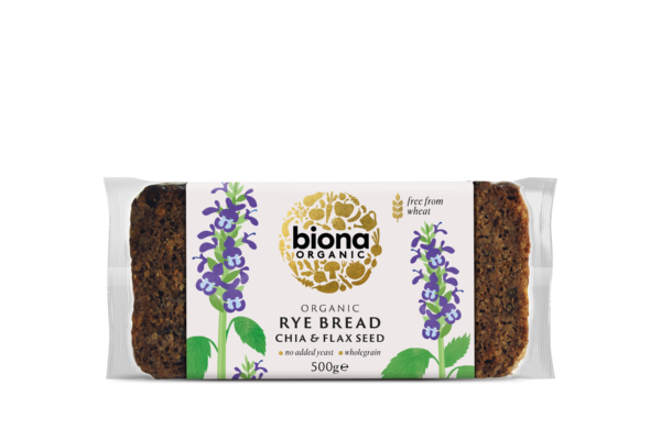 Biona Rye Bread Chia and Flex Seeds 500g contain chia seeds and flax seeds
