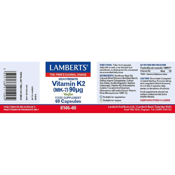 Vitamin K2 90µg 60Capsules