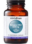 Betaine HCl with Gentian 650mg Viridian