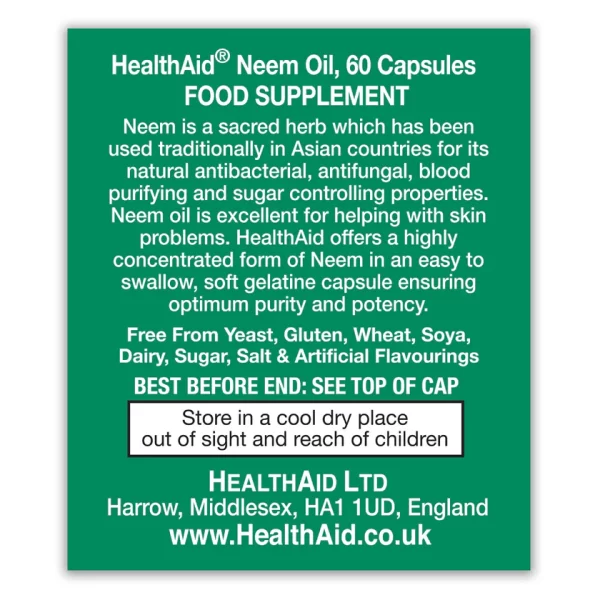 Neem Oil Capsules Health Aid 1