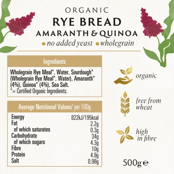 Biona Amaranth and Quinoa Rye Bread 2